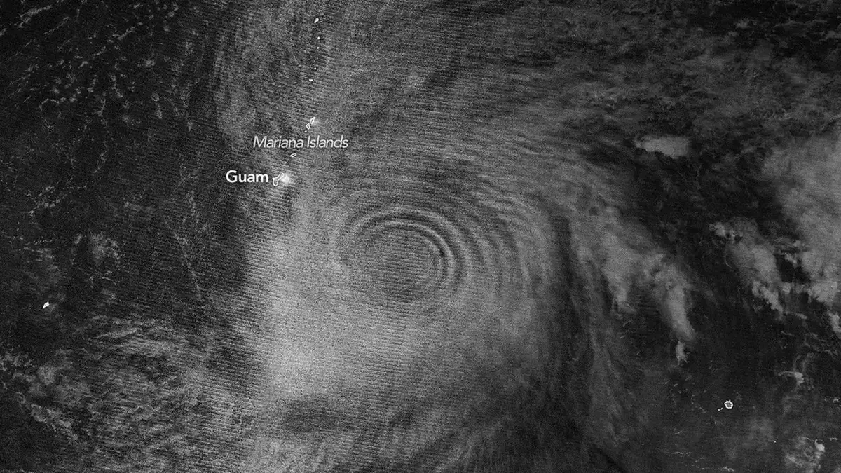 Typhoon Sinlaku’s Ripples Seen From Orbit