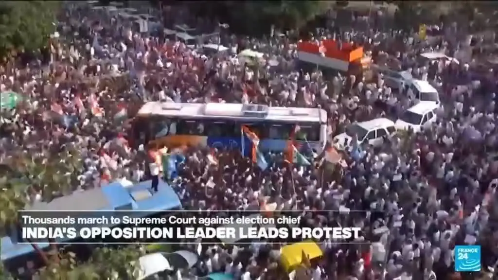 Opposition Leader Leads Mass March Against Election Head